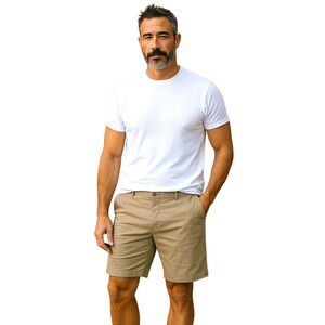 Hang Ten Men's Khaki Flat Front Shorts